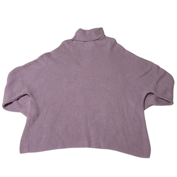 Lovers and Friends Jade Rib Knit Turtleneck Lavender Purple Sweater Sz L - Picture 4 of 7